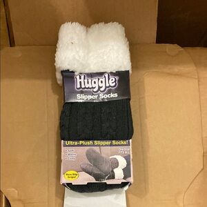 Huggle Slipper Socks - Gray and White